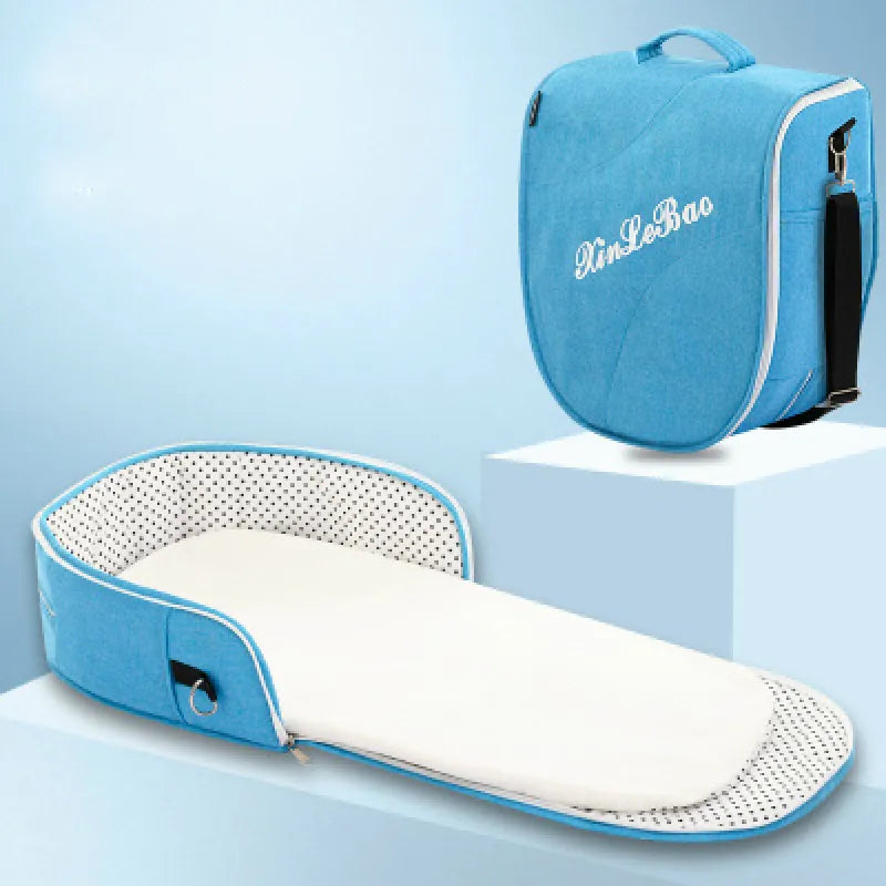 Compact Infant Travel Cot with Roof and Carry Case - Luxicro