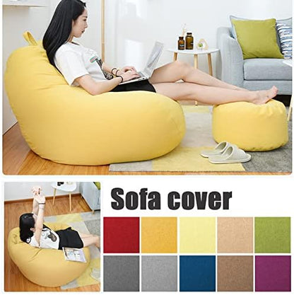 Plush Linen Bean Bag Chair - Comfortable Seating Solution