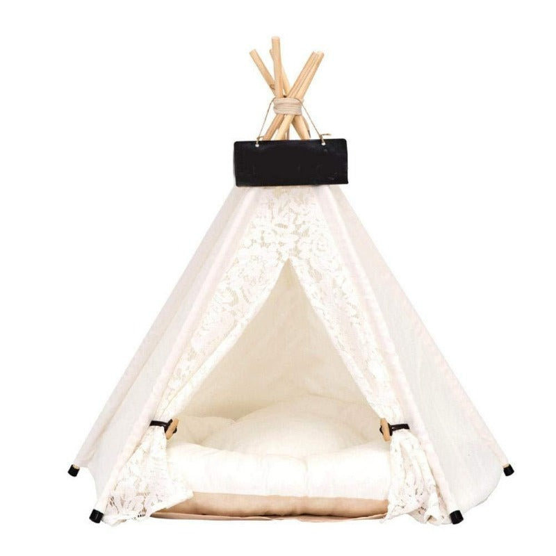 Cozy Pet Teepee with Soft Dog Bed