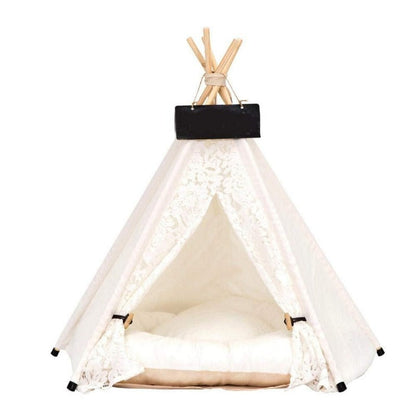 Cozy Pet Teepee with Soft Dog Bed