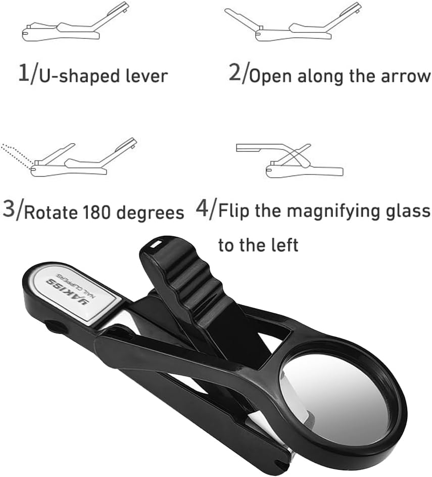 Precise 2X Magnifying Nail Clipper with Sharp Edges