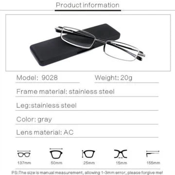 Portable Unisex Travel Reading Glasses