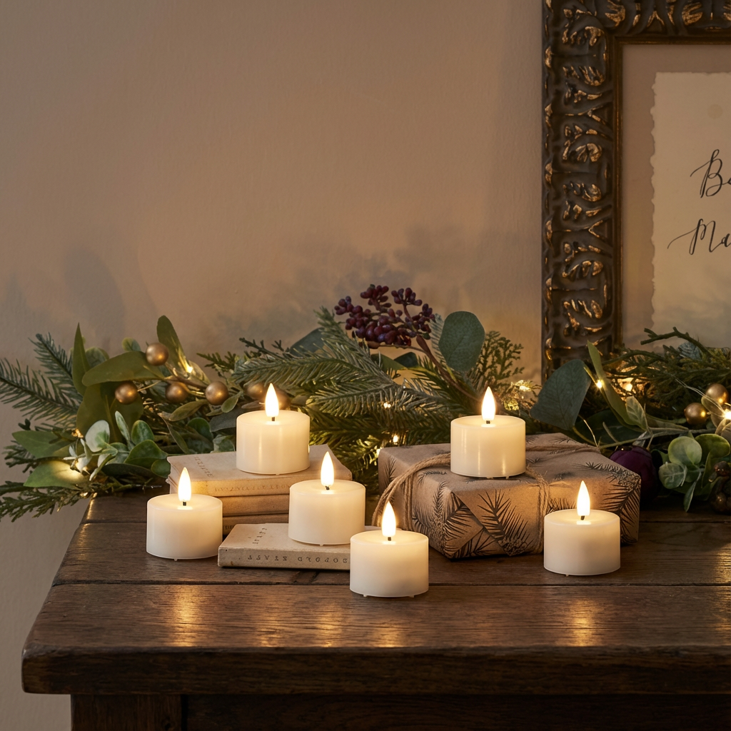 Warm White Flameless Tea Light Candles - 6 Pack - Luxicro
