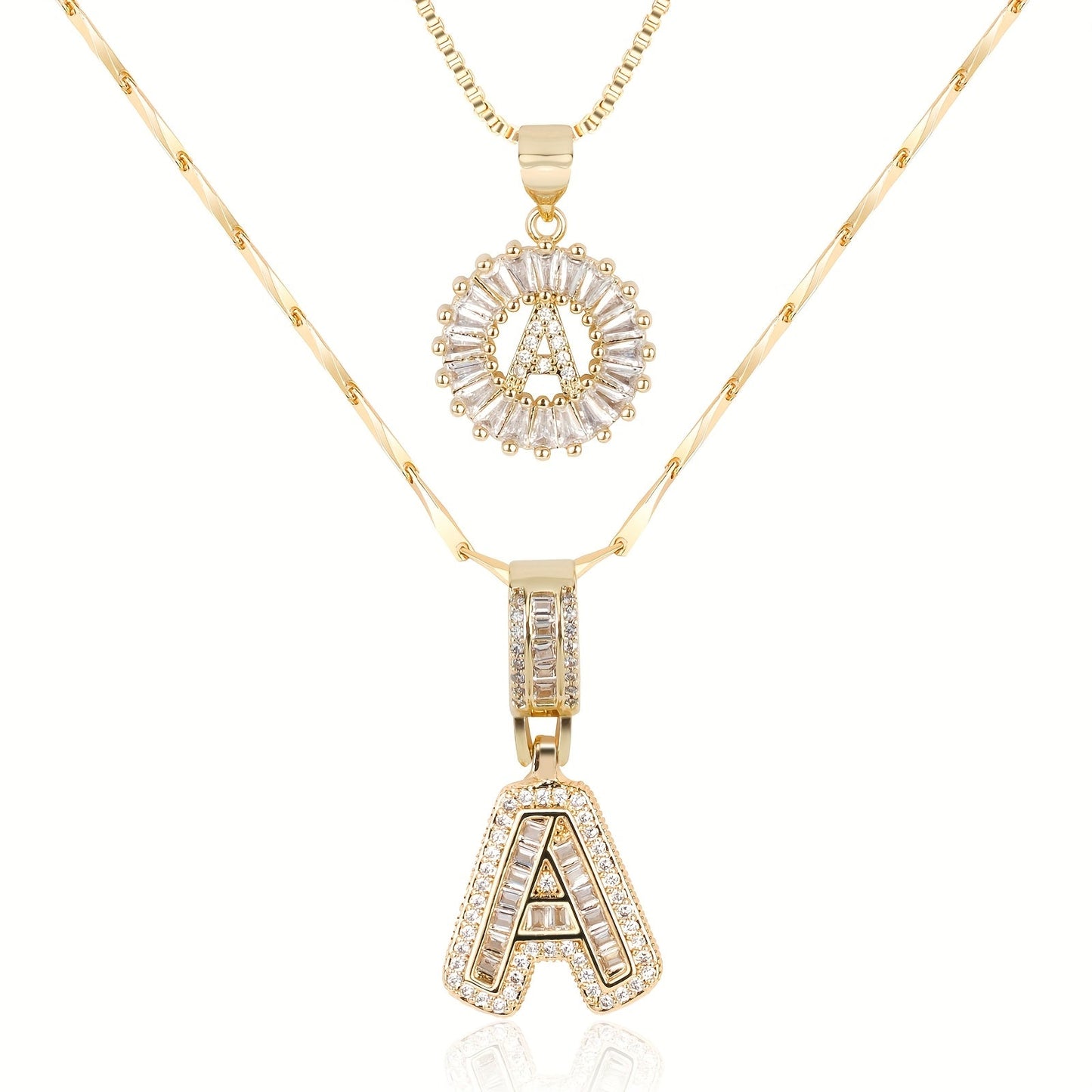 Fine 14k Gold Initial Diamond Pendant Necklace - Luxicro