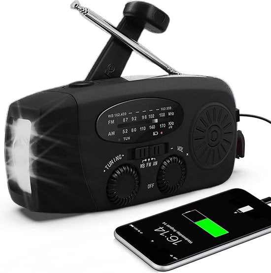 Compact Survival Radio with Light & Battery Charger