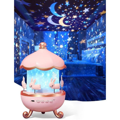 Fun Rotating Rabbit Night Light Lamp for Kids