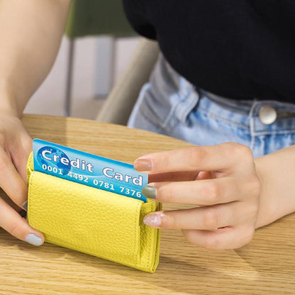 Thin Genuine Leather Wallet with RFID Blocking