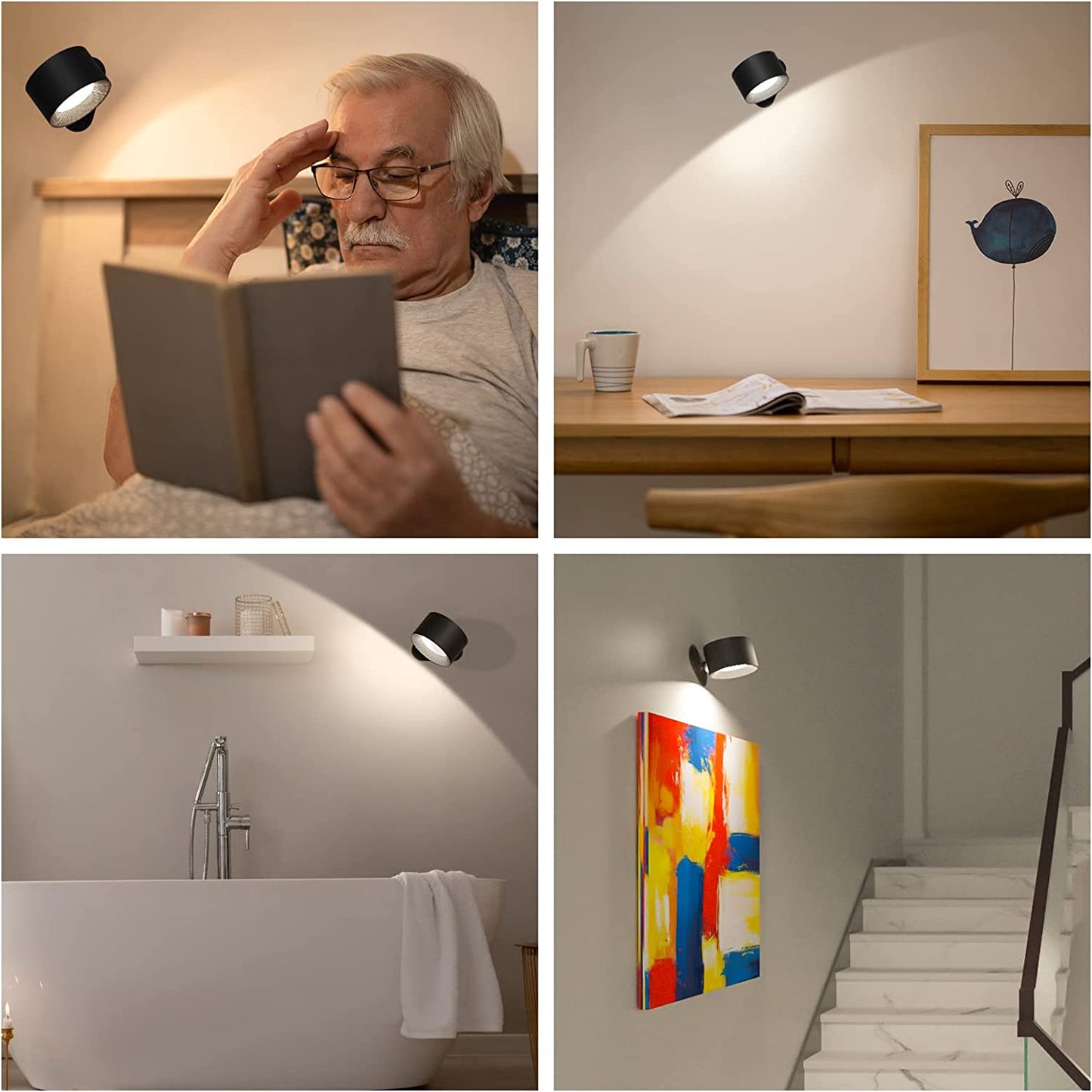 Round Cordless Rechargeable Wall Light