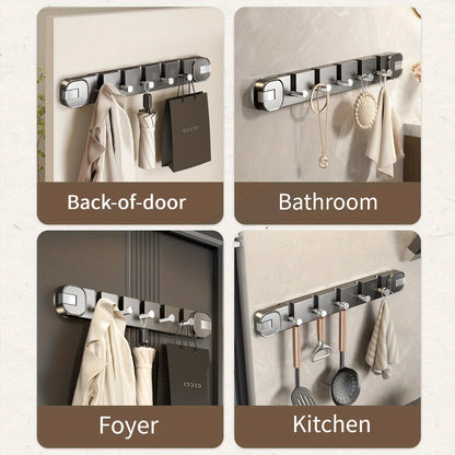 Simple Install 5 Hook Wall Mount Storage Rack