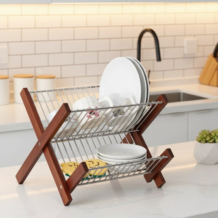 Compact Space Saving Folding Dish Rack