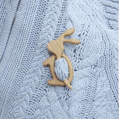 Adorable Wood Animal Brooch Pin