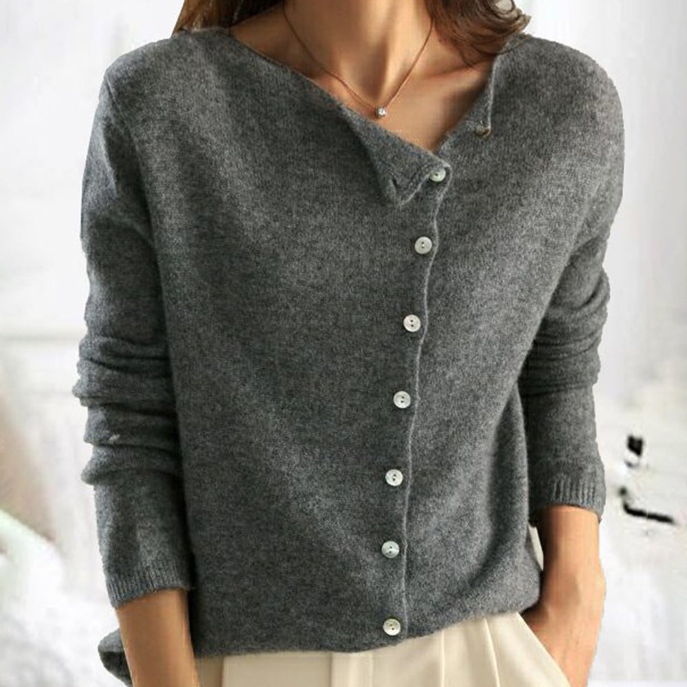 Cozy Female Crew Neck Oversized Sweater - Luxicro