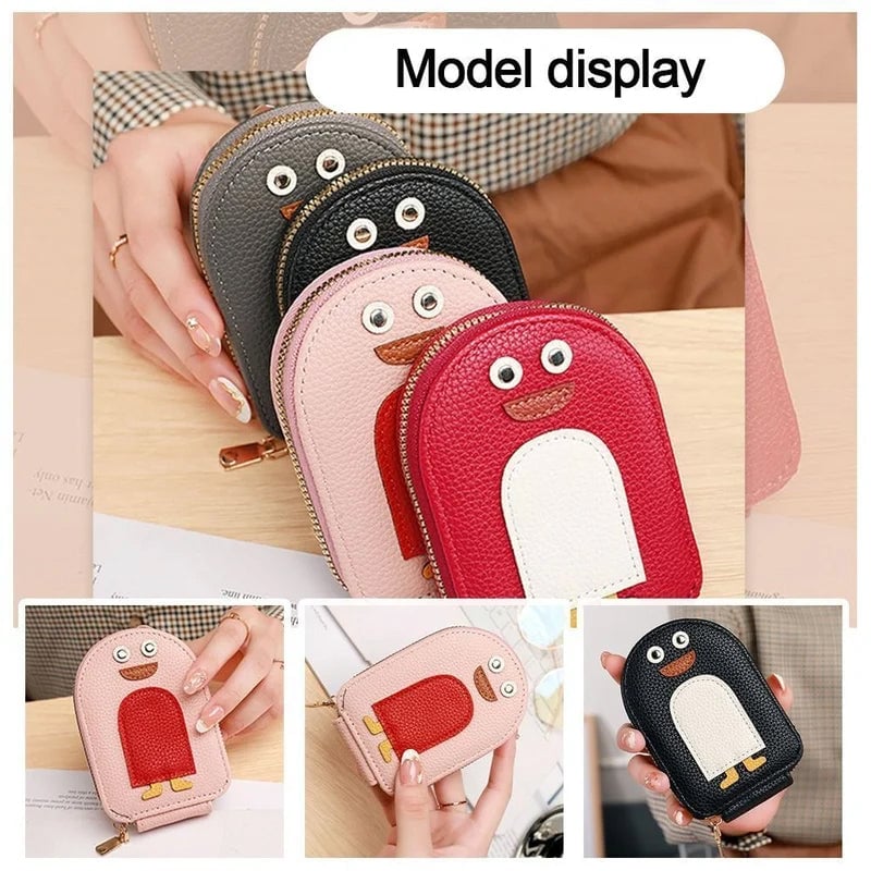 Cute Penguin Leather Card Wallet