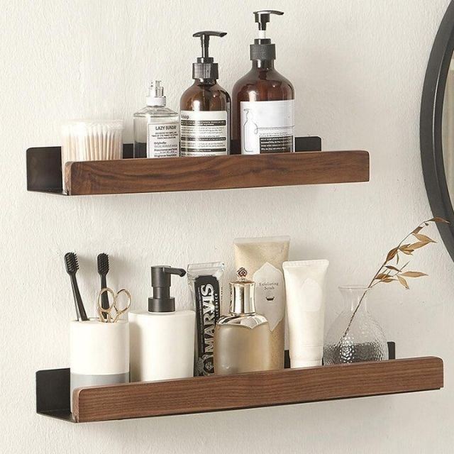 Easy Install Wooden Bathroom Storage Shelves - Luxicro
