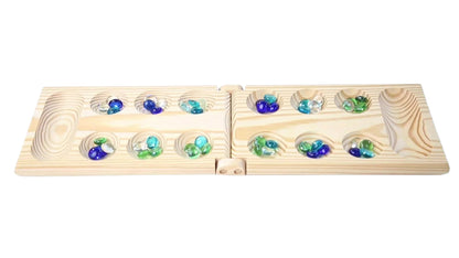 Compact Travel Mancala Board Game for Family Fun - Luxicro