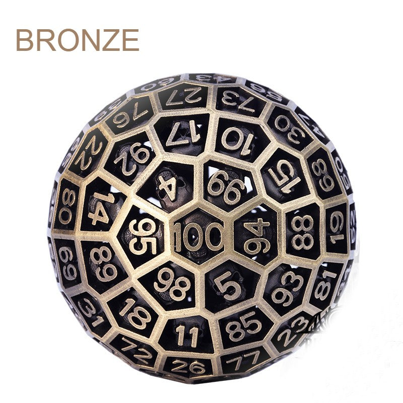 Large 100 Side Metal Dice for Party Games - Luxicro