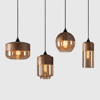 Rustic Wood Hanging Light NordLuna