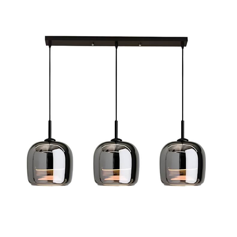 Sleek Glass Hanging Kitchen Light Fixture