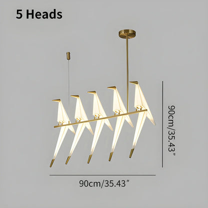 Delicate White Bird Pendant Light Fixture