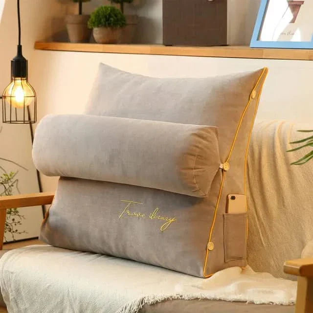 Contoured Back Support Pillow with Neck Cushion