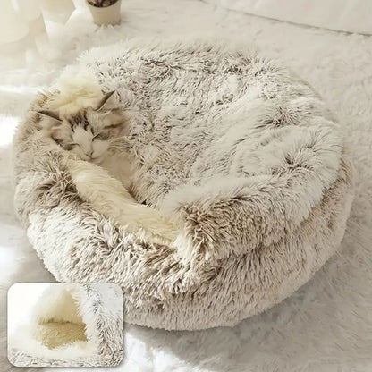 Plush Cozy Furry Dog Bed