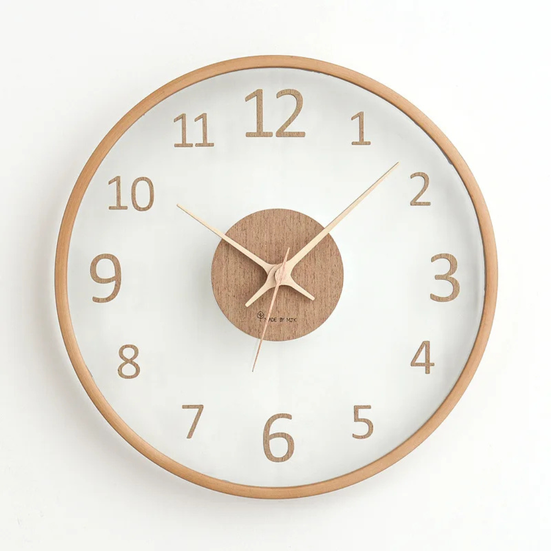 Classic Round Wood Wall Clock