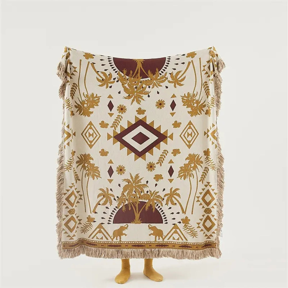 Colorful Geometric Pattern Throw Blanket