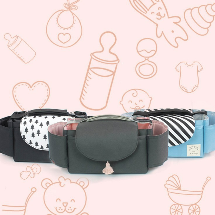 Convenient Stroller Storage Bag with Thermal Cup Pocket