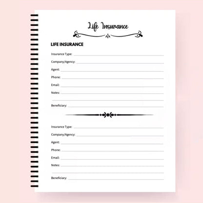 Funeral Life Planner Book