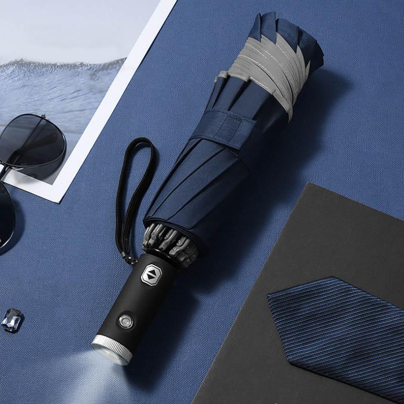 Compact Windproof Umbrella with Reflective Strip