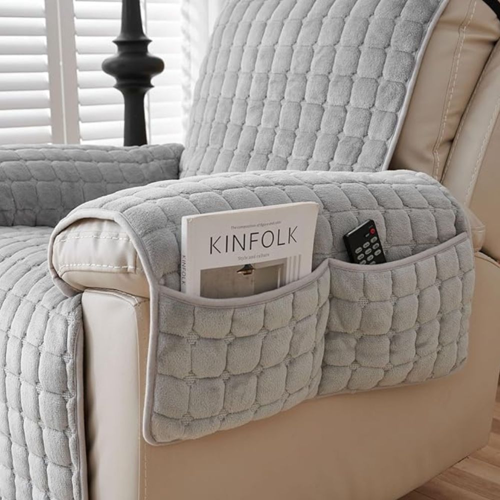 Plush Patterned Couch Cover