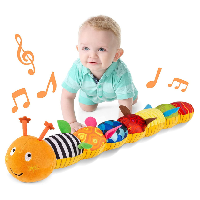 Soft Plush Baby Toy Rattle Caterpillar - Luxicro
