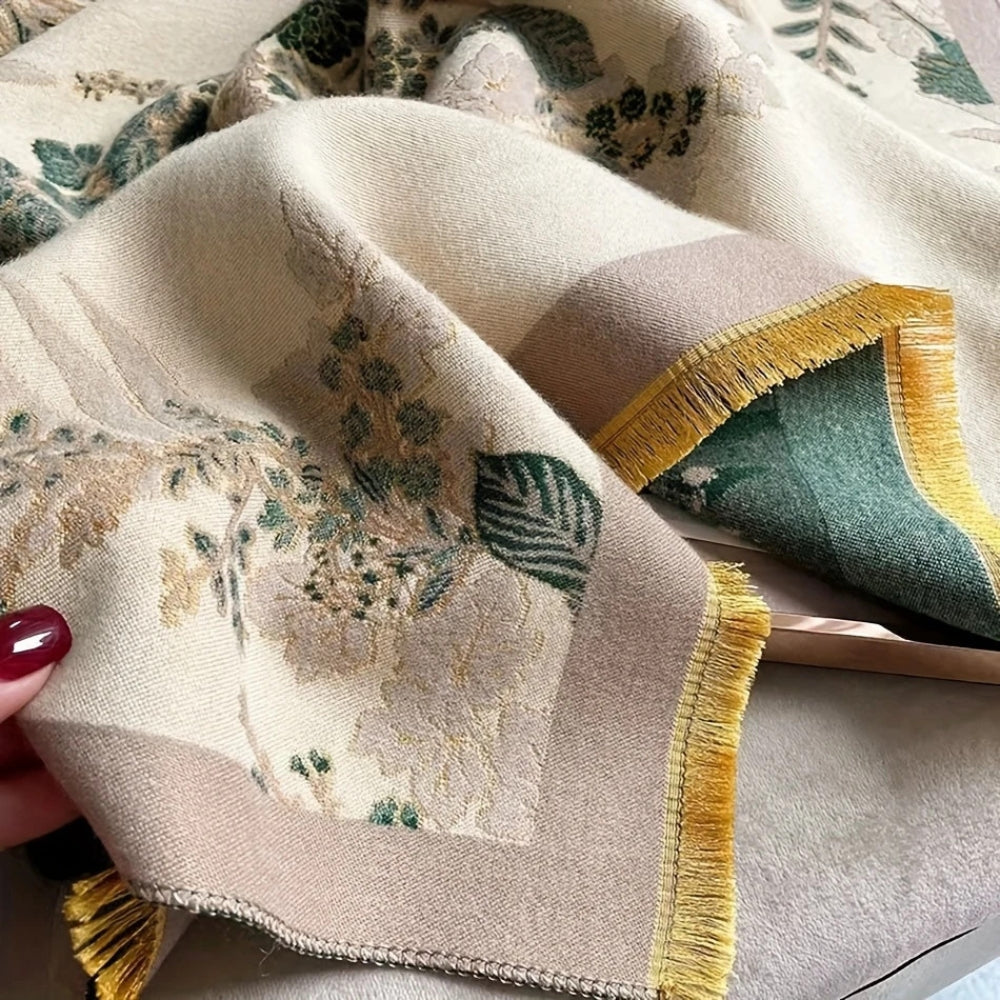 Beautiful Floral Reversible Silk Scarf