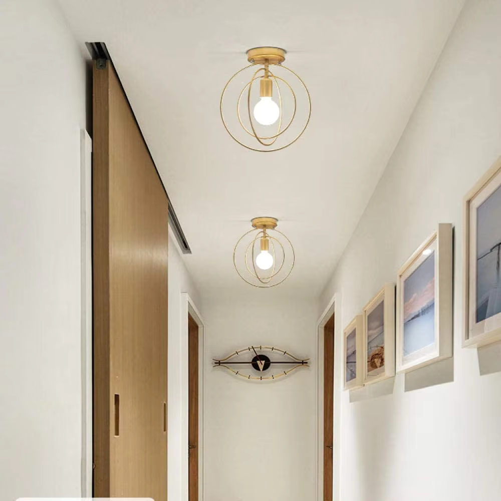 Elegant Round Gold Ceiling Lamp Fixture