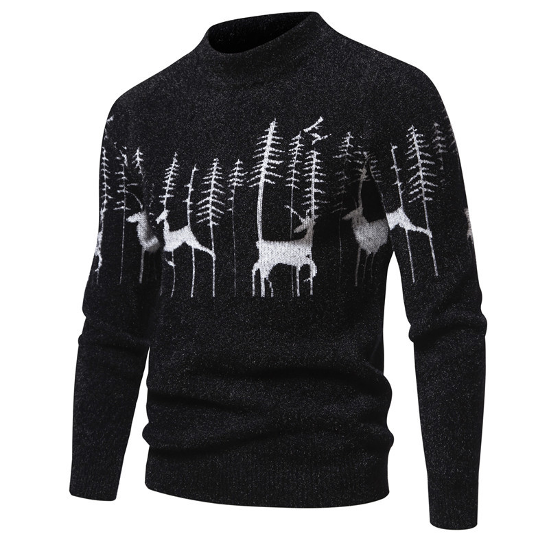 Cozy Traditional Mens Sweater - Crew Neck Cotton Knit