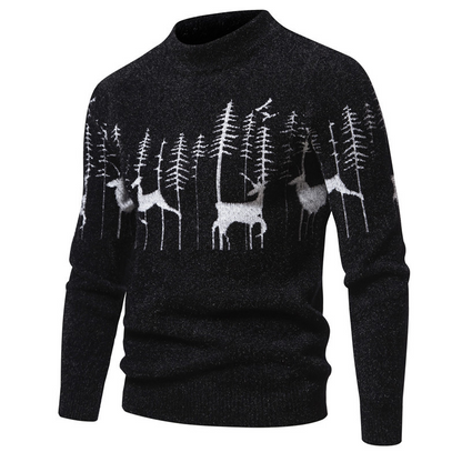 Cozy Traditional Mens Sweater - Crew Neck Cotton Knit