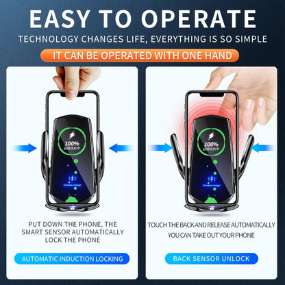 Easy Mount Wireless Car Phone Charger with Auto Grip