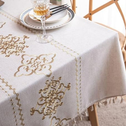 Elegant Embroidered Dining Tablecloth