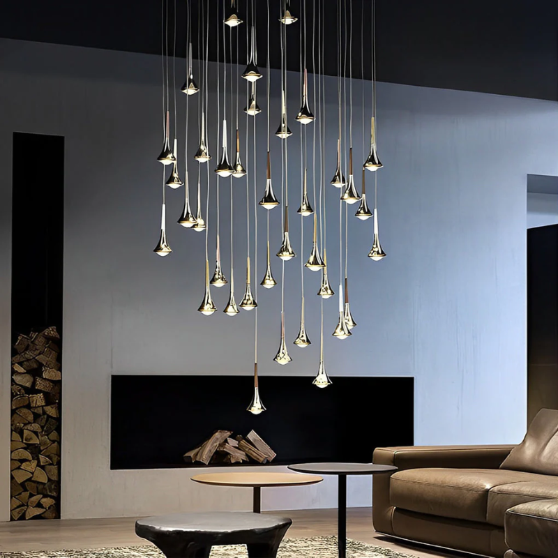 Modern Chrome Hanging Pendant Lamp