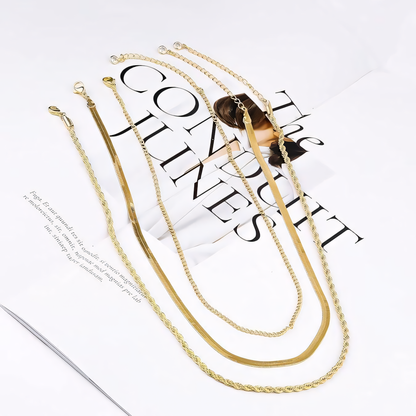 Classic Triple Layer Chain Necklace Set