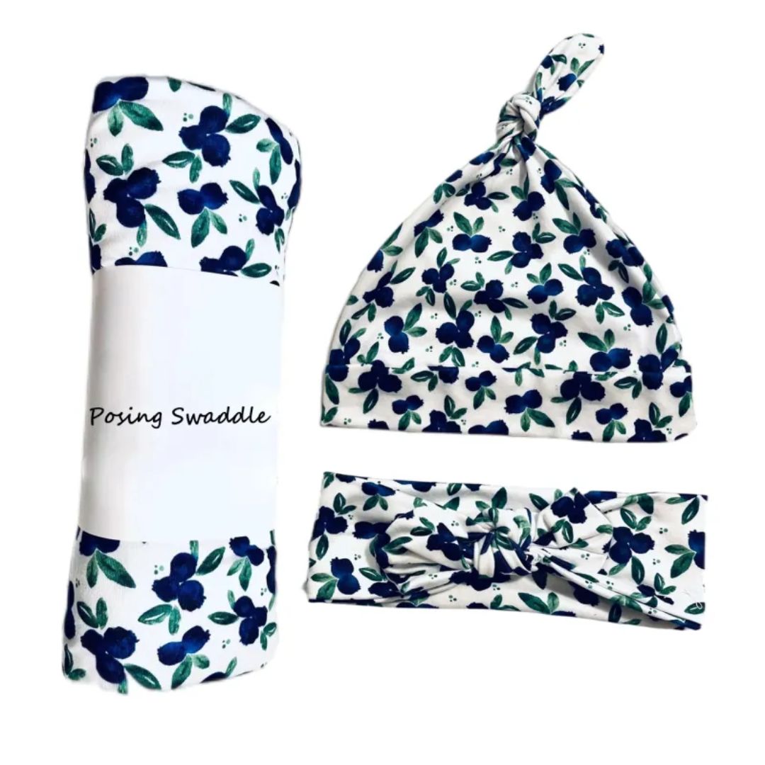 Cozy Baby Swaddle Set - Soft Cotton Wrap with Hat