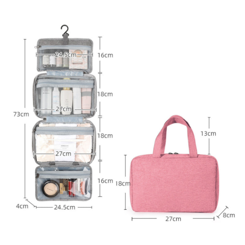 Compact Travel Cosmetic Case with Multiple Compartments