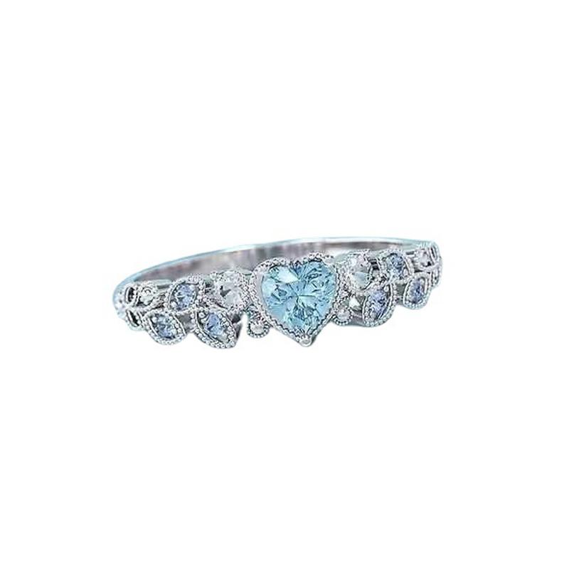 Elegant Diamond Heart Shaped Ring