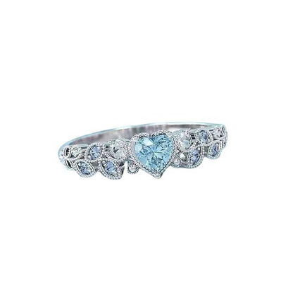 Elegant Diamond Heart Shaped Ring