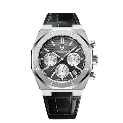 Stylish 40mm Quartz Chronograph Watch - Waterproof Sapphire Glass
