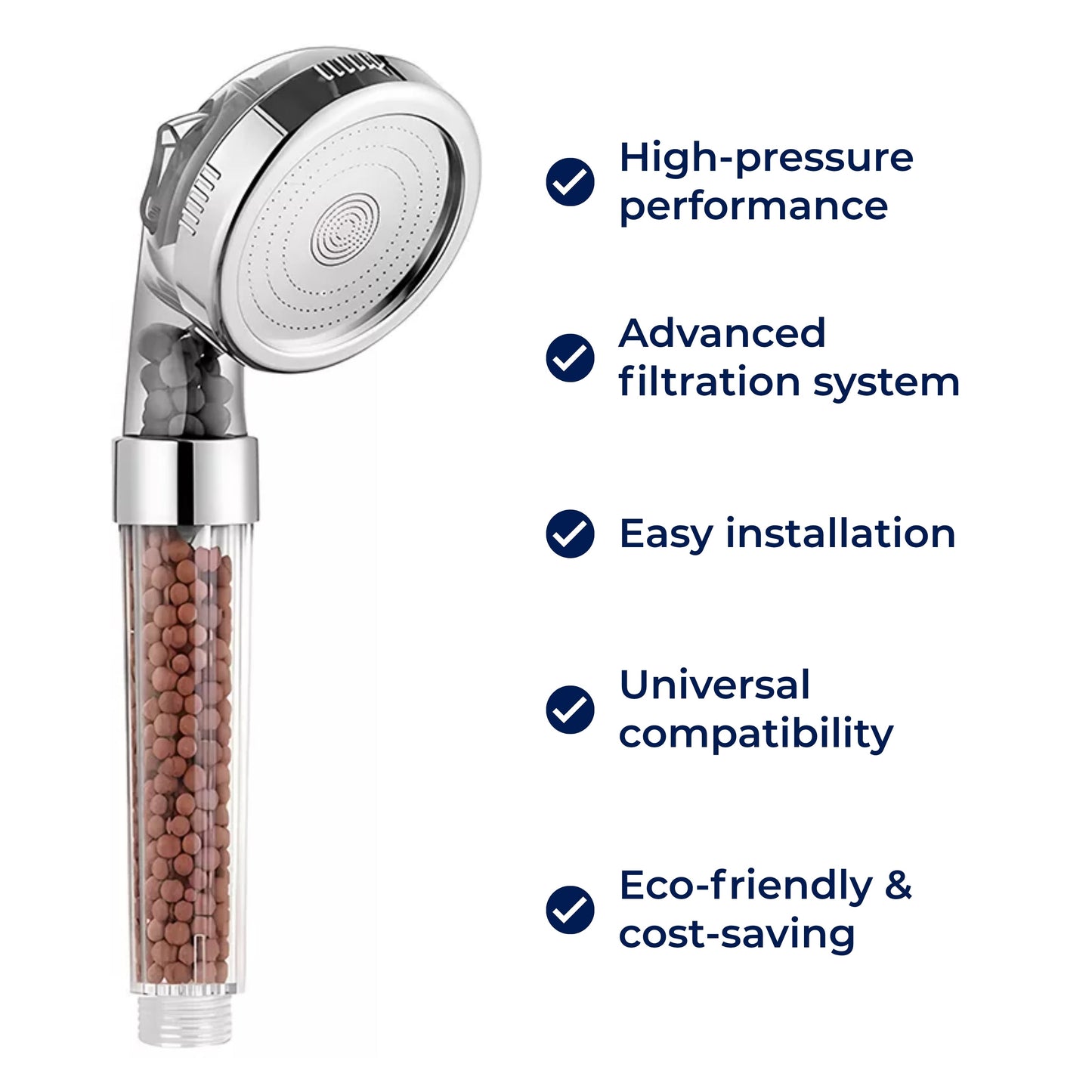 Powerful Shower Head with Boost Mode & Easy Clean Nozzles