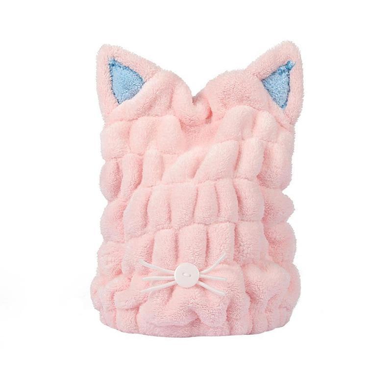 Soft Cat Ear Microfiber Bath Cap