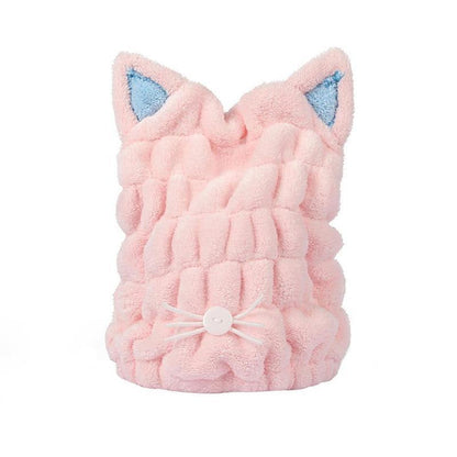 Soft Cat Ear Microfiber Bath Cap