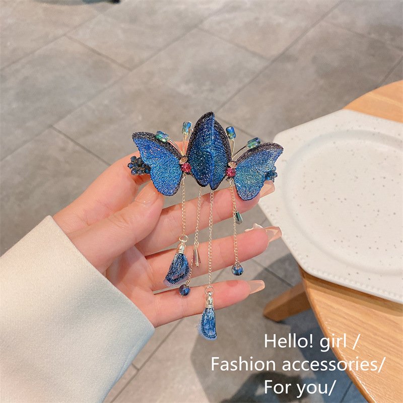 Beautiful Butterfly Hair Clip with Tassels