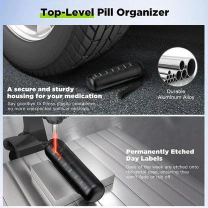 Daily Pill Organizer with 7 Waterproof Compartments